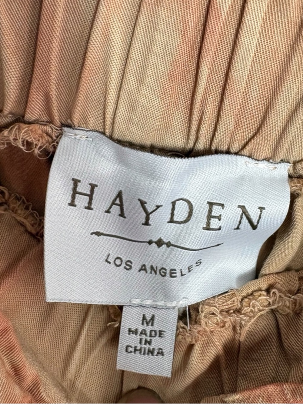 HAYDEN Los Angeles Tie-Dye Polazzo Pants in Tan/Rust Size Medium -- SO BOHO!!!! - Picture 7 of 8